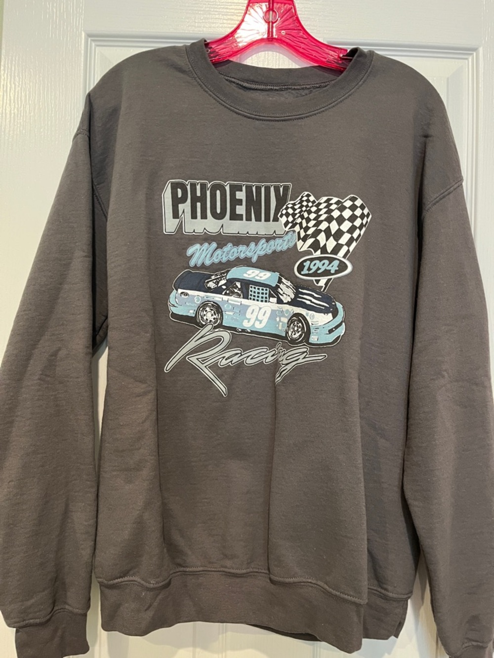 Pacsun Charcoal Crewneck Sweatshirt with White Logo